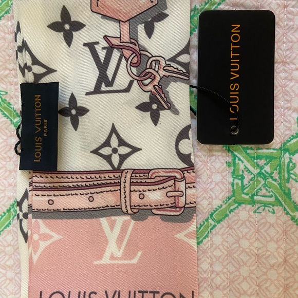 Louis Vuitton Accessories - Louis Vuitton Pink and White Monogram Scarf!  New with Tags!